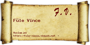 Füle Vince névjegykártya